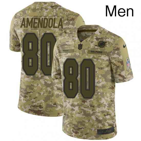 Mens Nike Miami Dolphins 80 Danny Amendola Limited Camo 2018 Salute to Service NFL Jersey